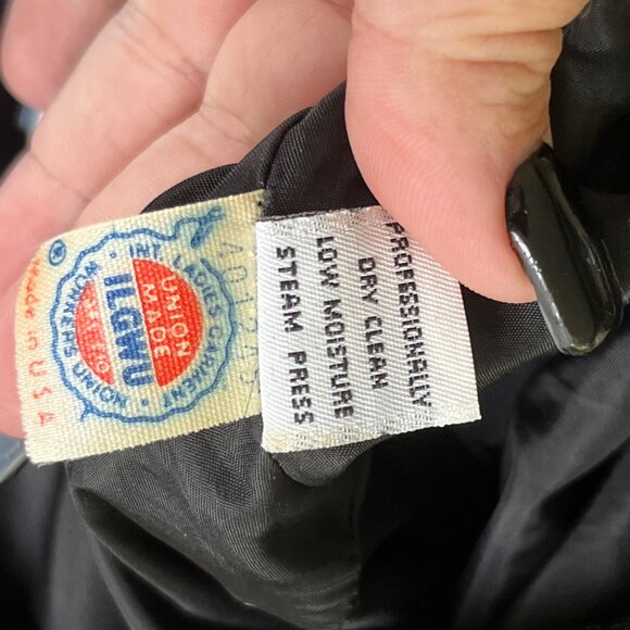 Vintage 90s Anne Klein 100% Wool Black Midi Dress Size 2 Petite - Picture 7 of 10